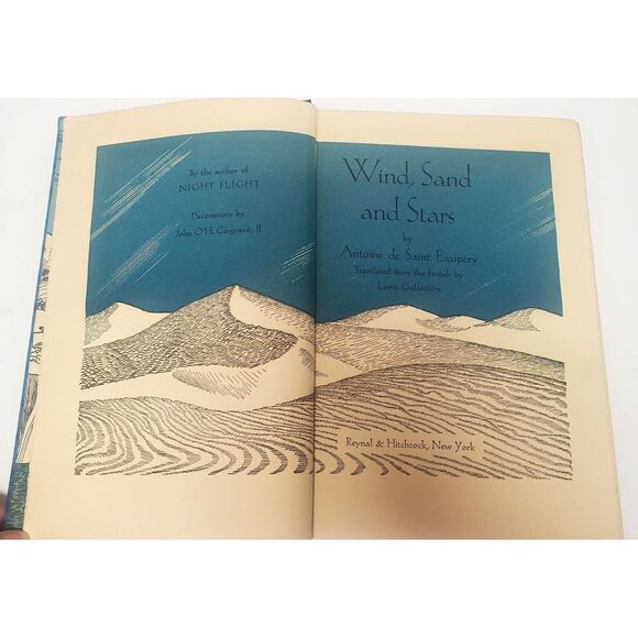 VTG Book Wind, Sand and Stars by Antoine De Saint-Exupery 1936 Hardcover  306 pg - Picture 9 of 13